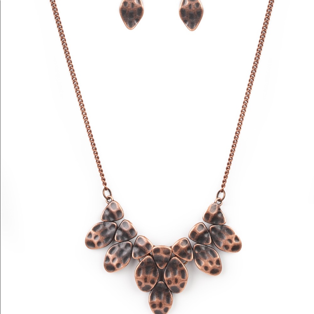 Copper Necklace with 2 sets of matching earrings
